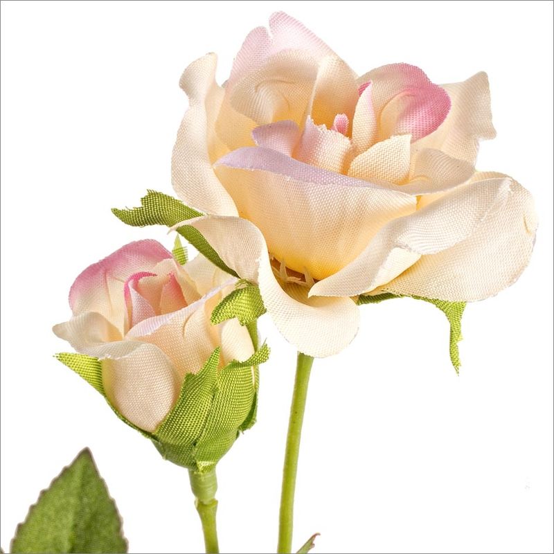 Casa si Gradina - Decoratiuni - Obiecte decorative - Plante artificiale - Trandafir artificial 4 flori roz pudrat 39h - Infinity.ro