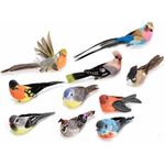 Casa si Gradina - Decoratiuni - Obiecte decorative - Plante artificiale - Set 10 Pasari decorative 14 cm - Infinity.ro