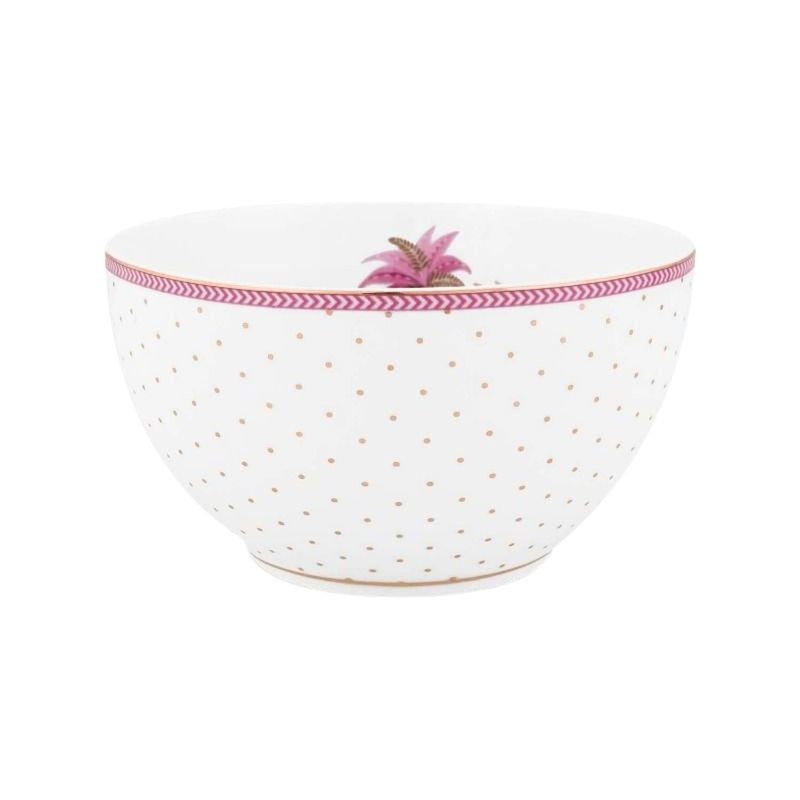 Casa si Gradina - Bucatarie si vesela - Vesela si tacamuri - Farfurii si boluri - Bol din portelan, Pip Studio, Dots Gold Pink, 15 cm, colectia Jolie - Infinity.ro