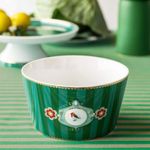 Casa si Gradina - Bucatarie si vesela - Vesela si tacamuri - Farfurii si boluri - Bol din portelan, Pip Studio, Stripes Green, 15 cm, colectia Love Birds - Infinity.ro