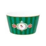 Casa si Gradina - Bucatarie si vesela - Vesela si tacamuri - Farfurii si boluri - Bol din portelan, Pip Studio, Stripes Green, 15 cm, colectia Love Birds - Infinity.ro