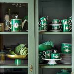 Casa si Gradina - Bucatarie si vesela - Vesela si tacamuri - Farfurii si boluri - Farfurie din portelan, Breakfast , Pip Studio, Green, 21 cm, colectia Love Birds - Infinity.ro