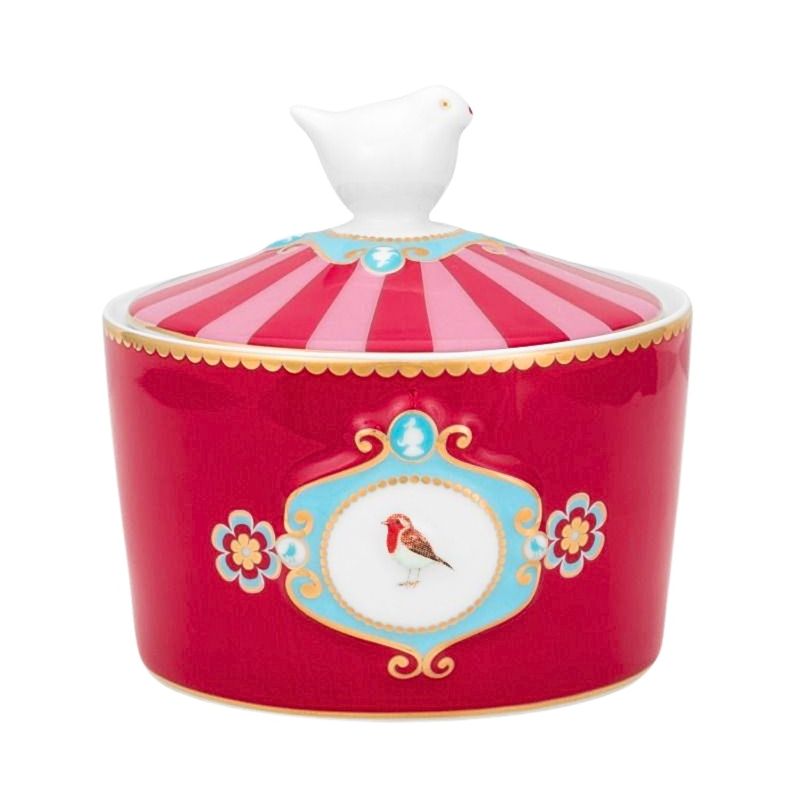 Market - Bacanie - Alimente de baza - Zahar si indulcitori - Zaharnita portelan, Pip Studio, Red/Pink, 300 ml, colectia Love Birds - Infinity.ro