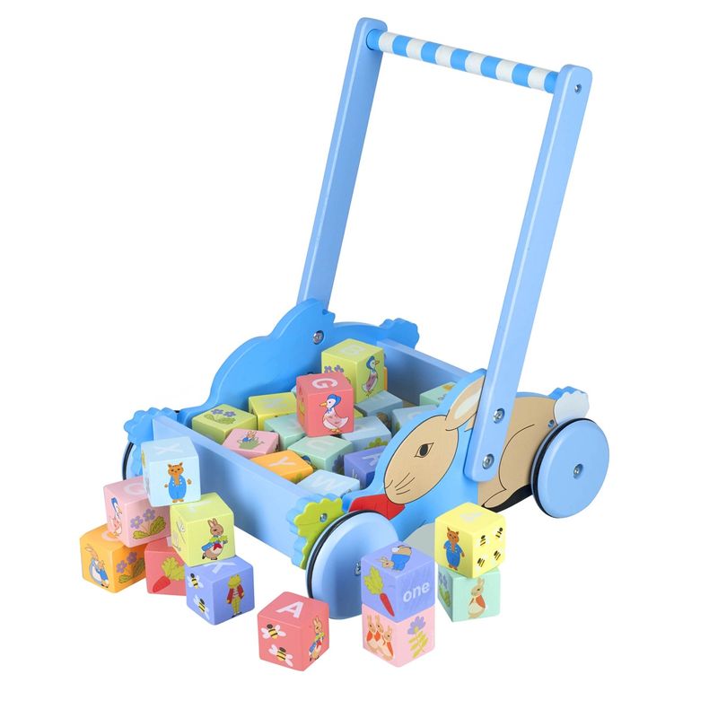 Jucarii, Copii si Bebe - Jucarii si jocuri - Seturi de constructie si cuburi - Cuburi si caramizi - Carucior cu cuburi Peter Rabbit™, Orange Tree Toys - Infinity.ro