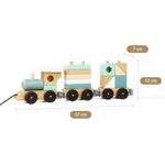 Jucarii, Copii si Bebe - Jucarii si jocuri - Seturi de constructie si cuburi - Cuburi si caramizi - Trenulet cu cuburi din lemn, UMU Toys - Infinity.ro