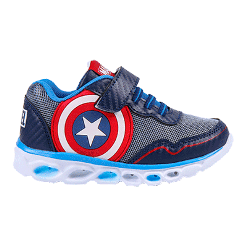 Fashion, accesorii si bijuterii - Copii - Incaltaminte copii - Sneakers si tenisi copii - Pantofi sport cu luminite Avengers, Albastru/Gri, model 2300004992, Marime 35 EU - Infinity.ro