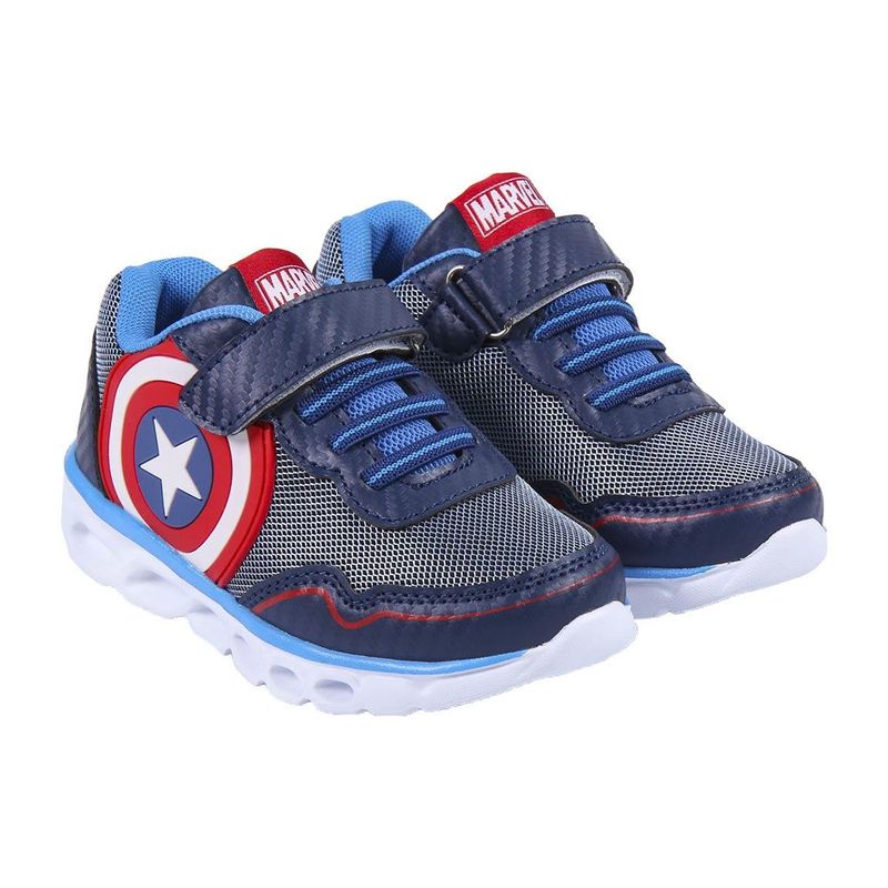 Fashion, accesorii si bijuterii - Copii - Incaltaminte copii - Sneakers si tenisi copii - Pantofi sport cu luminite Avengers, Albastru/Gri, model 2300004992, Marime 35 EU - Infinity.ro
