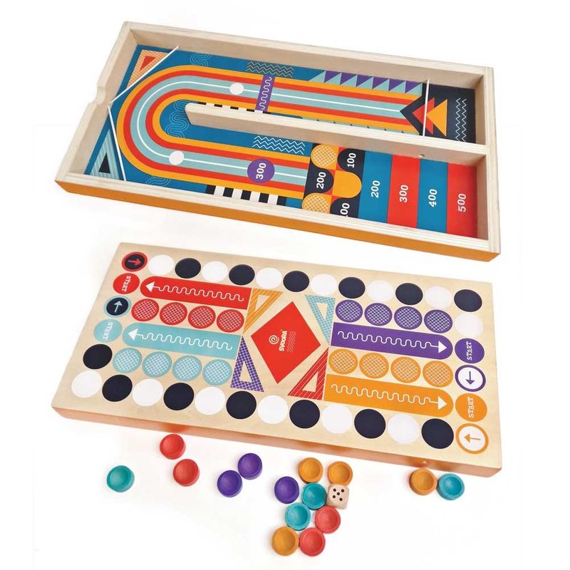 Jucarii, Copii si Bebe - Jucarii si jocuri - Jocuri si puzzle - Jocuri de societate - Joc de masa din lemn 2 in 1 Pinball si Ludo, Svoora - Infinity.ro