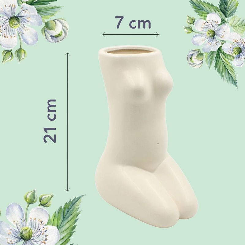 Casa si Gradina - Decoratiuni - Obiecte decorative - Vaze si boluri decorative - Vaza decorativa, forma trup de femeie, din portelan, Arti Casa, 21 x 7 cm, alb - Infinity.ro