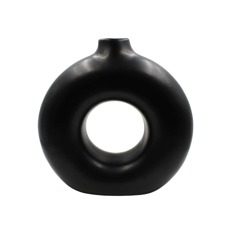 Casa si Gradina - Decoratiuni - Obiecte decorative - Vaze si boluri decorative - Vaza decorativa, din portelan, Arti Casa, 31 x 10,5 x 31 cm, negru - Infinity.ro