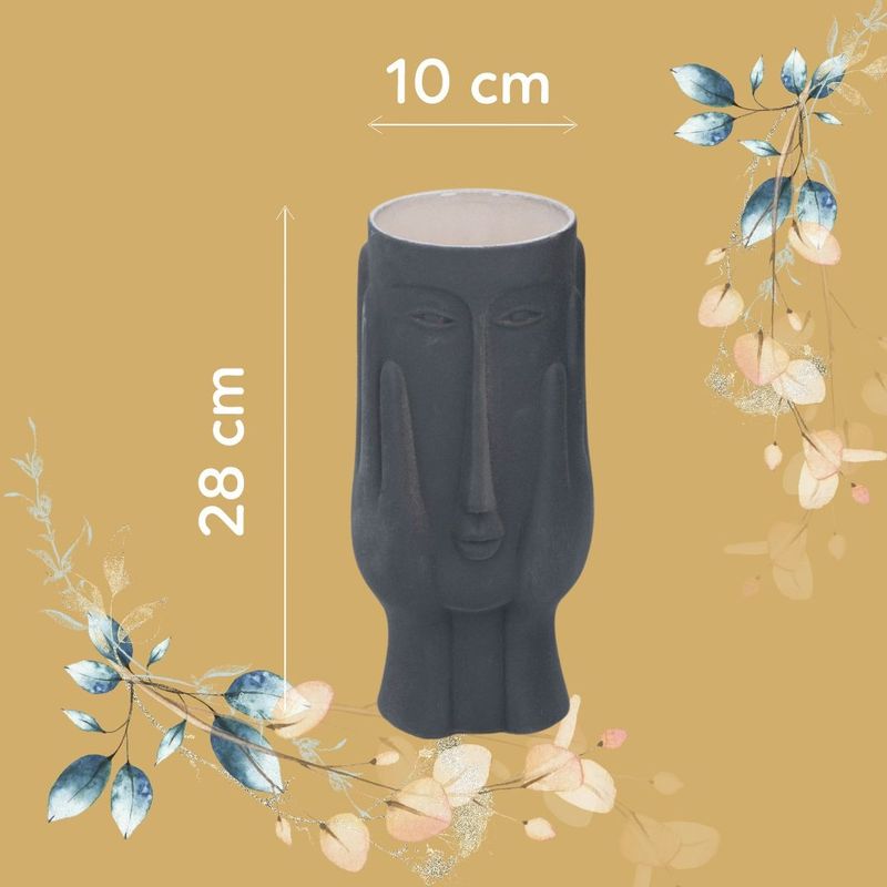 Casa si Gradina - Decoratiuni - Obiecte decorative - Vaze si boluri decorative - Vaza decorativa, forma chip de femeie, din portelan, Arti Casa, 28 x 10 cm, negru - Infinity.ro