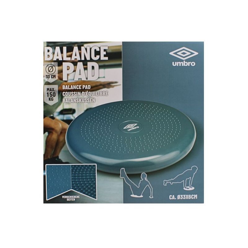 Sport si Outdoor - Fitness - Aparate fitness - Accesorii aparate fitness - Perna pentru echilibru si masaj, Umbro, gonflabila, 33x6cm, albastru - Infinity.ro