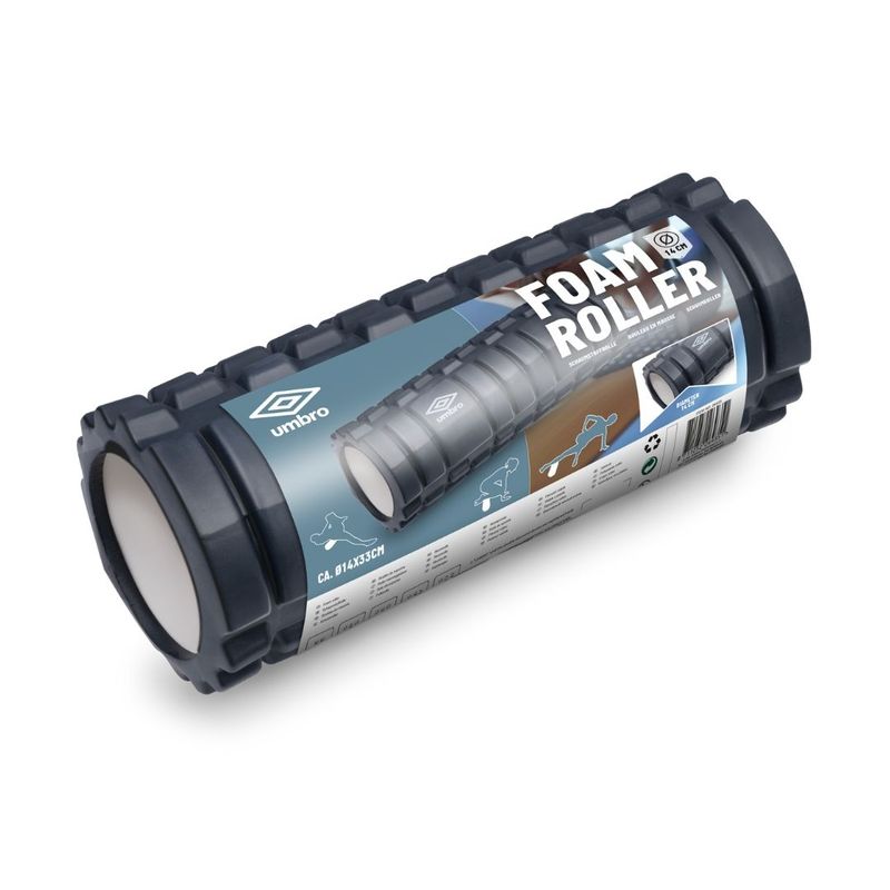 Sport si Outdoor - Fitness - Aparate fitness - Accesorii aparate fitness - Rola cilindru masaj Umbro, din spuma, pentru yoga, negru, 33x14 cm - Infinity.ro