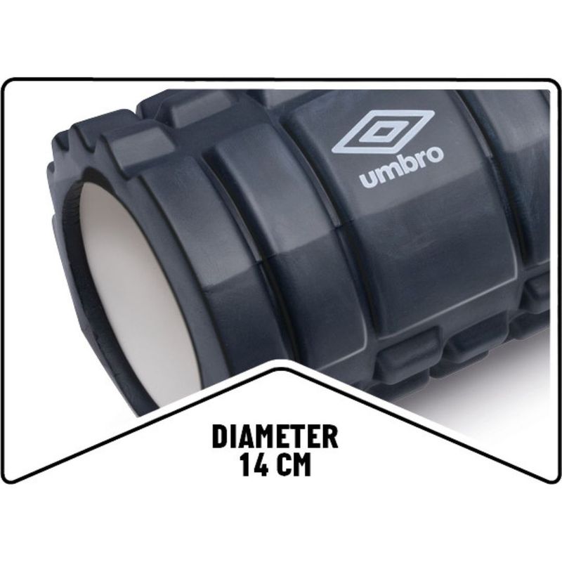 Sport si Outdoor - Fitness - Aparate fitness - Accesorii aparate fitness - Rola cilindru masaj Umbro, din spuma, pentru yoga, negru, 33x14 cm - Infinity.ro