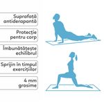 Sport si Outdoor - Fitness - Accesorii fitness - Saltele fitness - Covoras yoga, Umbro , din spuma EVA, 173 x 58 cm, 4 mm, galben - Infinity.ro