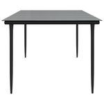 Casa si Gradina - Gradina si terasa - Mobilier exterior - Mese gradina - Masa de gradina, negru, 200x100x74 cm, otel & sticla securizata - Infinity.ro