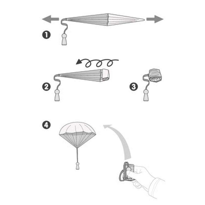 Jucarii, Copii si Bebe - Jucarii si jocuri - Jucarii de exterior - Zmeie si jucarii zburatoare - Parasutist Erou in zbor, Djeco - Infinity.ro