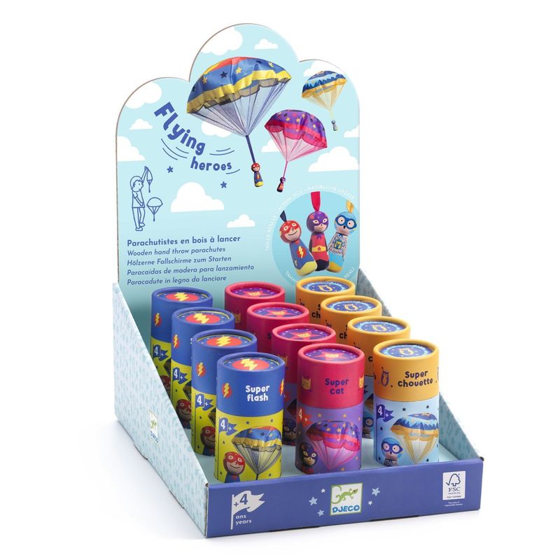 Jucarii, Copii si Bebe - Jucarii si jocuri - Jucarii de exterior - Zmeie si jucarii zburatoare - Parasutist Erou in zbor, Djeco - Infinity.ro