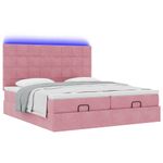 Casa si Gradina - Mobilier - Paturi si accesorii - Paturi - Cadru de pat otoman cu saltele Roz 180x200cm catifea - Infinity.ro