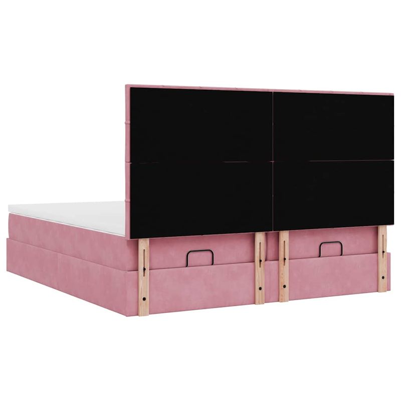 Casa si Gradina - Mobilier - Paturi si accesorii - Paturi - Cadru de pat otoman cu saltele Roz 180x200cm catifea - Infinity.ro