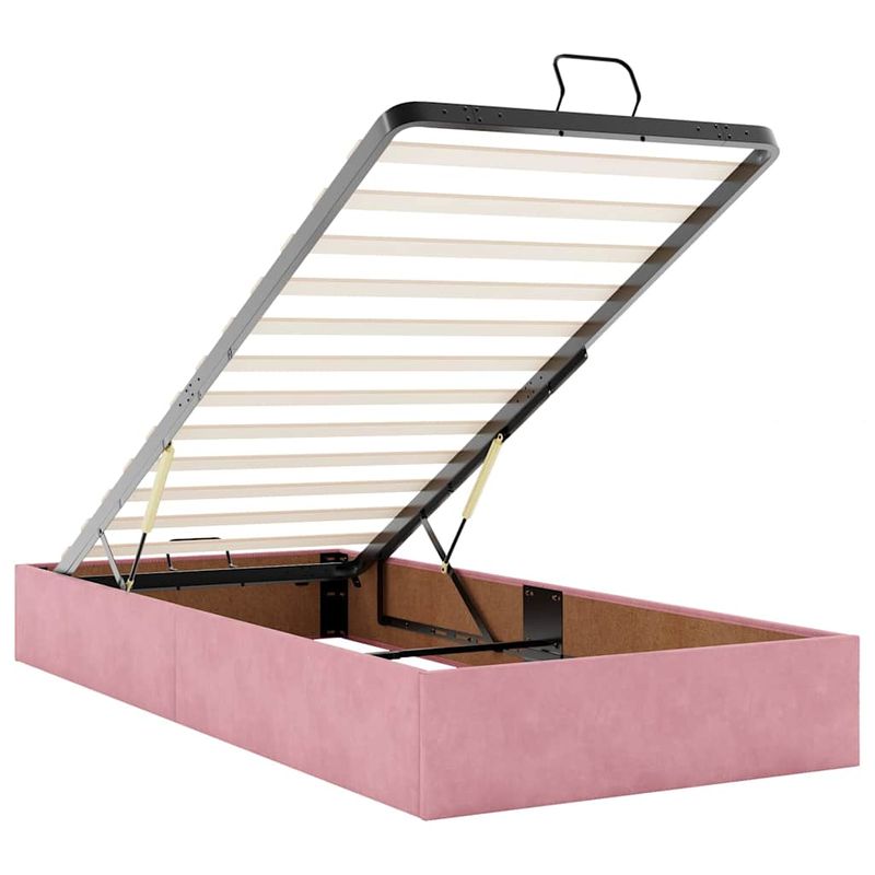 Casa si Gradina - Mobilier - Paturi si accesorii - Paturi - Cadru de pat otoman cu saltele Roz 180x200cm catifea - Infinity.ro