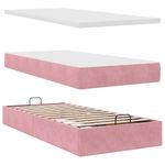 Casa si Gradina - Mobilier - Paturi si accesorii - Paturi - Cadru de pat otoman cu saltele Roz 180x200cm catifea - Infinity.ro