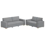 Casa si Gradina - Mobilier - Seturi de mobilier - Seturi living - Set de canapele cu perne, 2 piese, gri deschis, textil - Infinity.ro