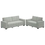 Casa si Gradina - Mobilier - Seturi de mobilier - Seturi living - Set de canapele cu perne, 2 piese, gri deschis, catifea - Infinity.ro