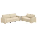 Casa si Gradina - Mobilier - Seturi de mobilier - Seturi living - Set de canapele cu perne, 2 piese, crem, textil - Infinity.ro