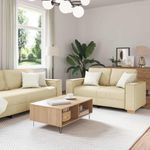 Casa si Gradina - Mobilier - Seturi de mobilier - Seturi living - Set de canapele cu perne, 2 piese, crem, textil - Infinity.ro