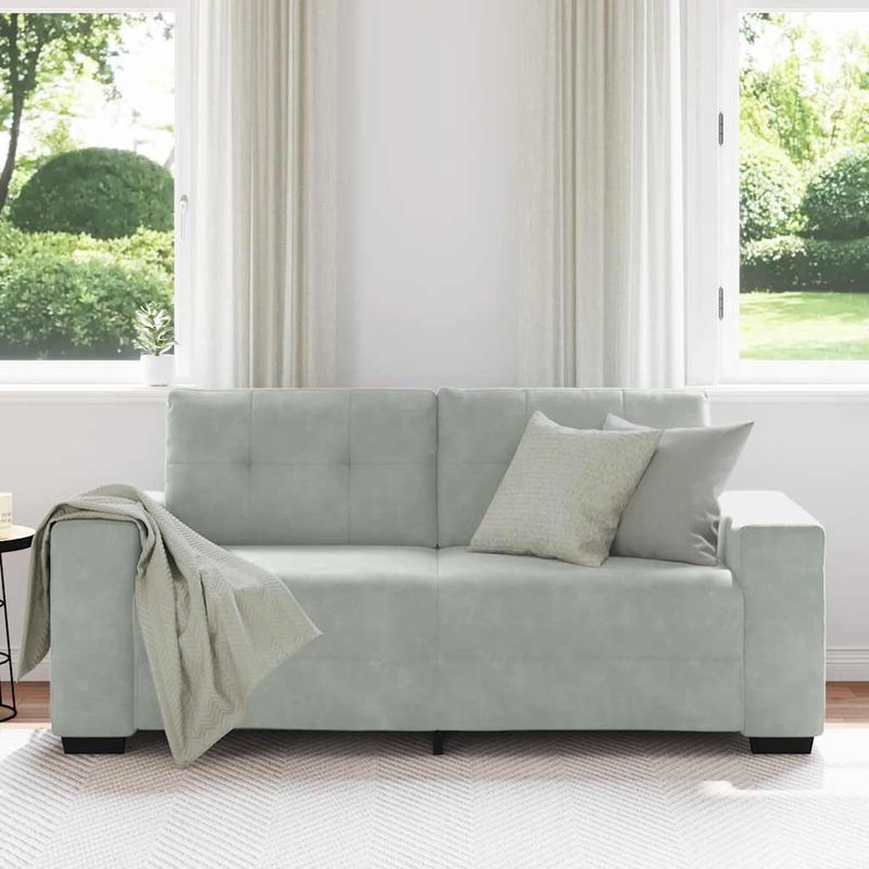 Casa si Gradina - Mobilier - Canapele si coltare - Canapele - Canapea loveseat gri deschis 140 cm catifea - Infinity.ro