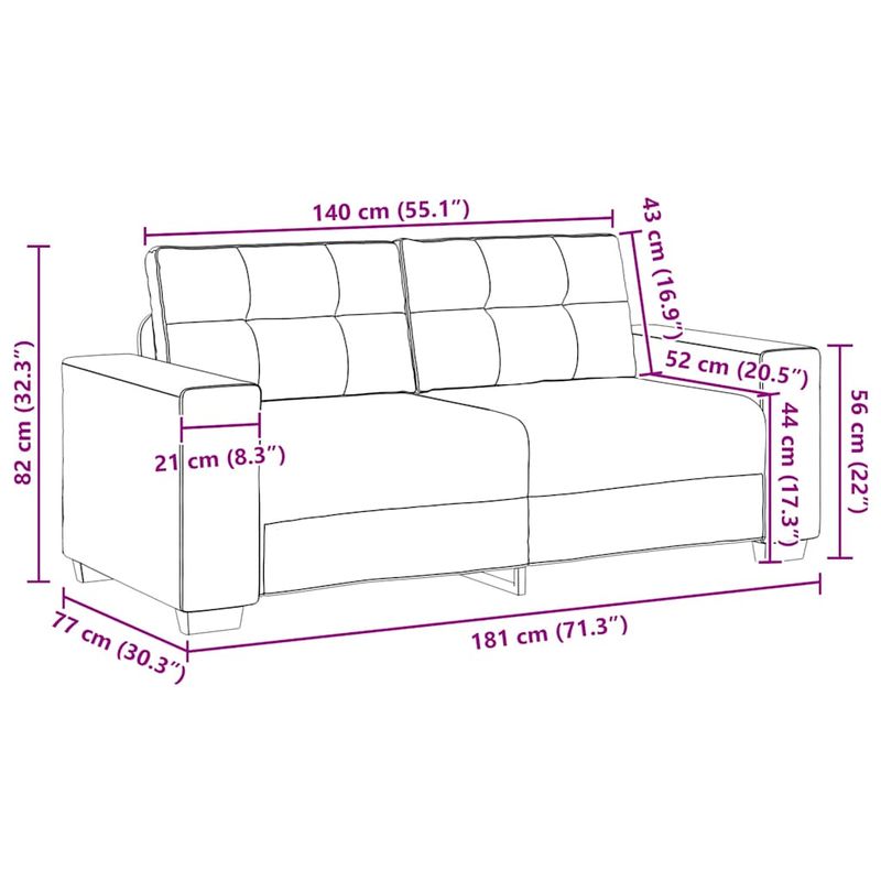 Casa si Gradina - Mobilier - Canapele si coltare - Canapele - Canapea loveseat gri deschis 140 cm catifea - Infinity.ro