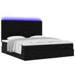Casa si Gradina - Mobilier - Paturi si accesorii - Paturi - Cadru de pat otoman cu saltele, catifea neagra 180x200cm - Infinity.ro