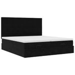 Casa si Gradina - Mobilier - Paturi si accesorii - Paturi - Cadru de pat otoman cu saltele, catifea neagra 180x200cm - Infinity.ro