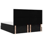 Casa si Gradina - Mobilier - Paturi si accesorii - Paturi - Cadru de pat otoman cu saltele, catifea neagra 180x200cm - Infinity.ro