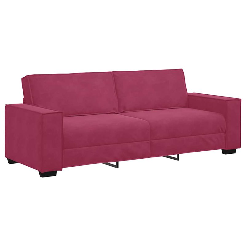 Casa si Gradina/Mobilier/Canapele si coltare/Canapele - Canapea cu 3 locuri, rosu vin, 180 cm, material catifea - Infinity.ro