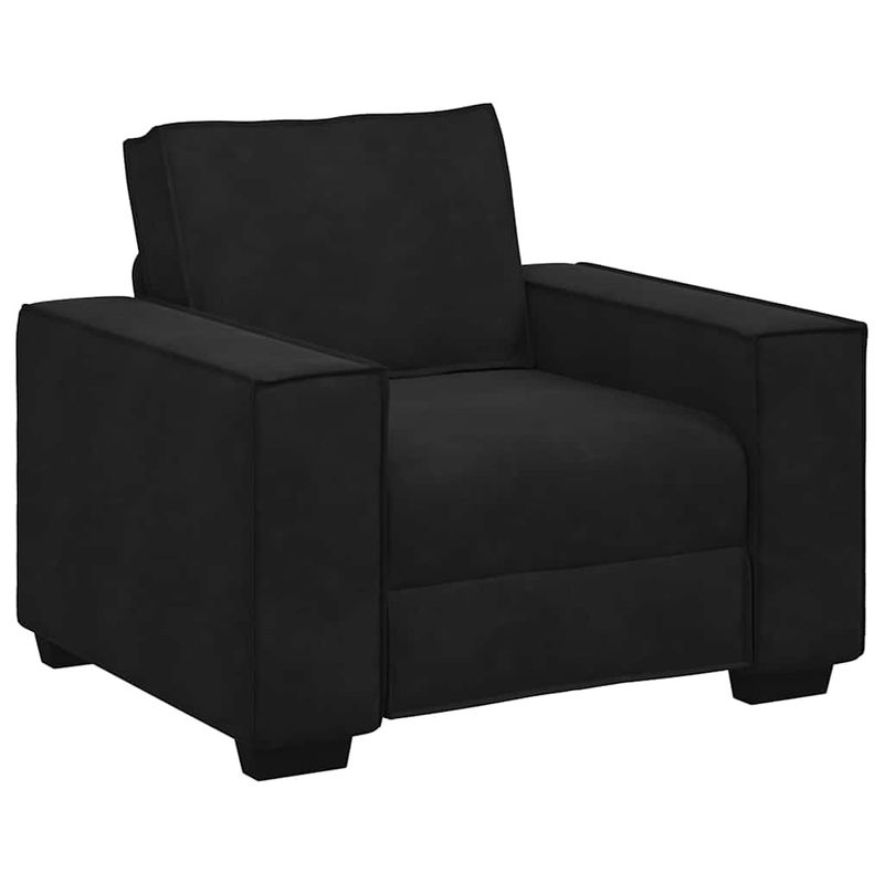 Casa si Gradina - Mobilier - Seturi de mobilier - Seturi living - Set de canapele cu perne, 3 piese, negru, catifea - Infinity.ro