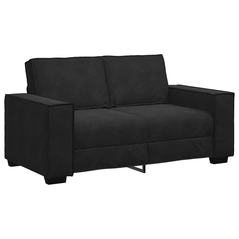 Casa si Gradina - Mobilier - Seturi de mobilier - Seturi living - Set de canapele cu perne, 3 piese, negru, catifea - Infinity.ro