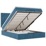 Casa si Gradina - Mobilier - Paturi si accesorii - Paturi - Cadru pat otoman cu saltele Albastru inchis 140x200cm catifea - Infinity.ro
