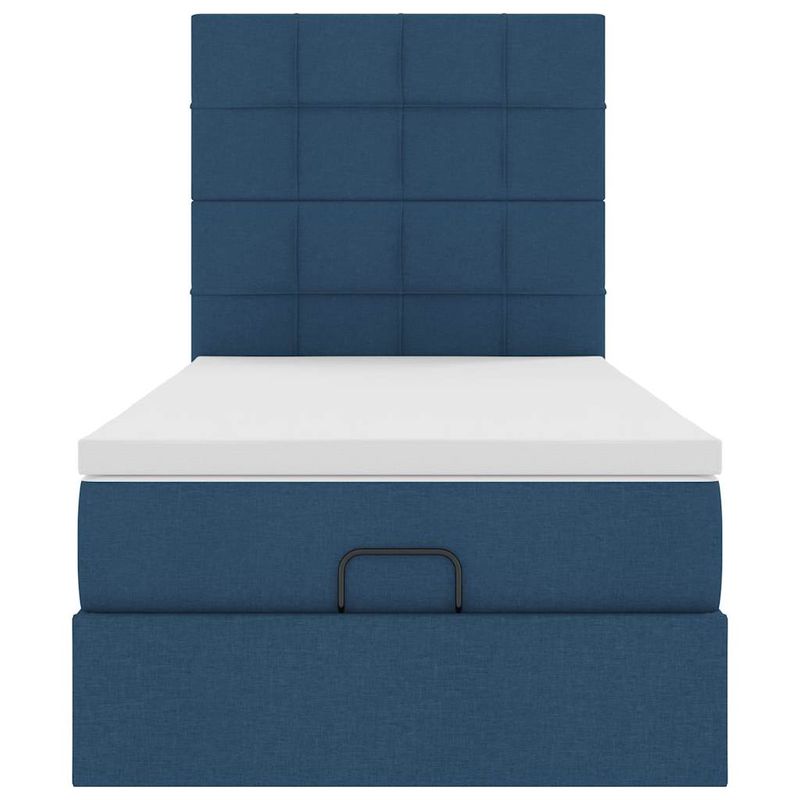 Casa si Gradina - Mobilier - Paturi si accesorii - Paturi - Cadru de pat otoman cu saltea tesatura albastra 80x200cm - Infinity.ro