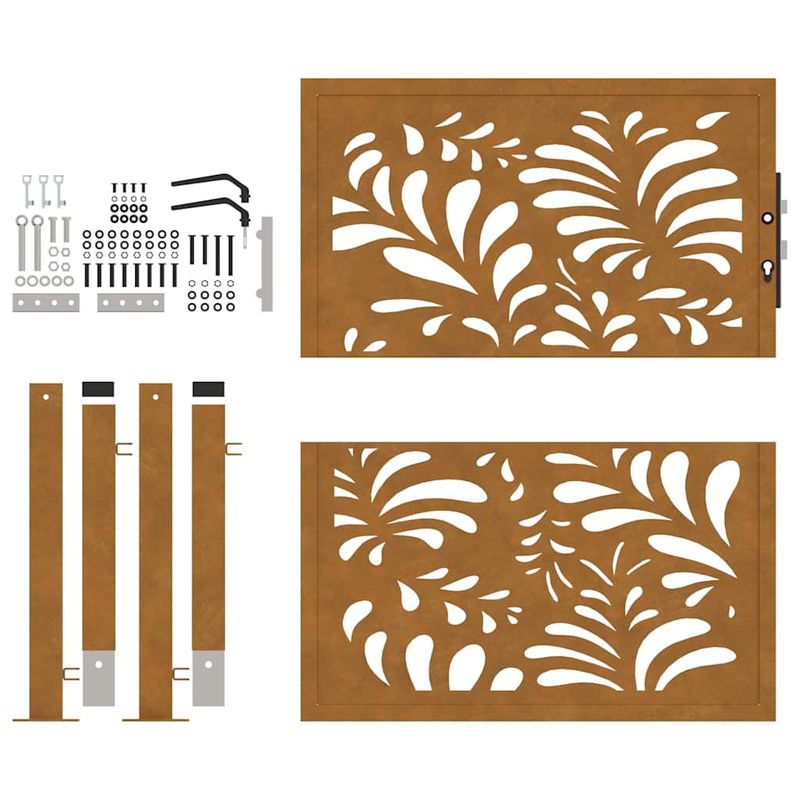 Casa si Gradina - Constructii - Usi interior, exterior si garaj - Usi garaj - Poarta de gradina Design ondulat otel rezistent la intemperii, mărime 105x105 cm - Infinity.ro