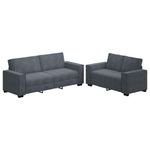 Casa si Gradina - Mobilier - Seturi de mobilier - Seturi living - Set de canapele cu perne, 2 piese, gri inchis, catifea - Infinity.ro