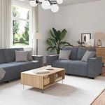 Casa si Gradina - Mobilier - Seturi de mobilier - Seturi living - Set de canapele cu perne, 2 piese, gri inchis, catifea - Infinity.ro