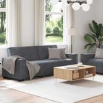 Casa si Gradina - Mobilier - Seturi de mobilier - Seturi living - Set de canapele cu perne, 2 piese, gri inchis, catifea - Infinity.ro