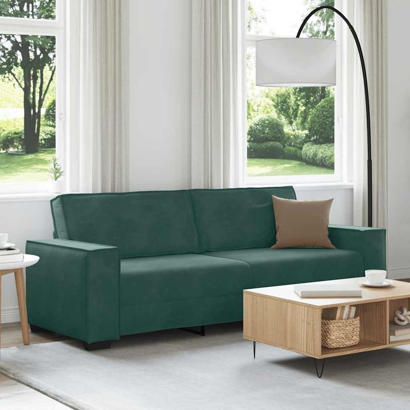 Casa si Gradina - Mobilier - Canapele si coltare - Canapele - Canapea cu 3 locuri, verde inchis, 180 cm, catifea - Infinity.ro
