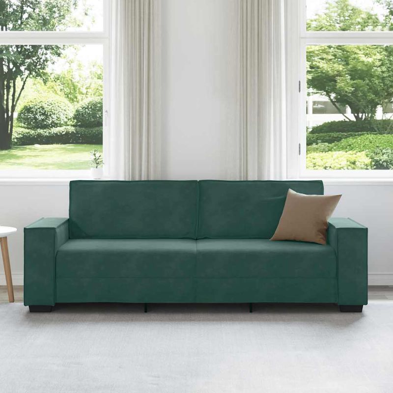 Casa si Gradina - Mobilier - Canapele si coltare - Canapele - Canapea cu 3 locuri, verde inchis, 180 cm, catifea - Infinity.ro