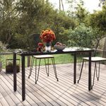 Casa si Gradina - Gradina si terasa - Mobilier exterior - Mese gradina - Masa de gradina, negru, 200x100x74 cm, otel & sticla securizata - Infinity.ro