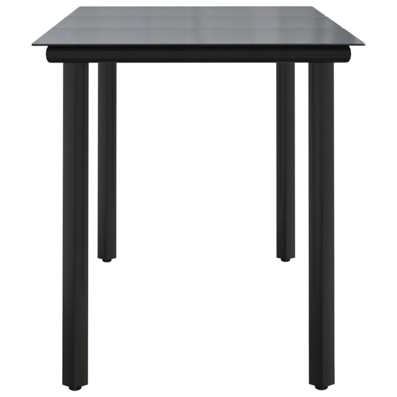 Casa si Gradina - Gradina si terasa - Mobilier exterior - Mese gradina - Masa de gradina, negru, 200x100x74 cm, otel & sticla securizata - Infinity.ro