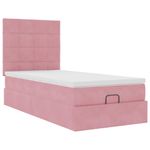 Casa si Gradina - Mobilier - Paturi si accesorii - Paturi - Cadru de pat otoman cu saltele, catifea roz 90x200cm - Infinity.ro