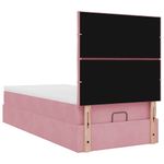 Casa si Gradina - Mobilier - Paturi si accesorii - Paturi - Cadru de pat otoman cu saltele, catifea roz 90x200cm - Infinity.ro